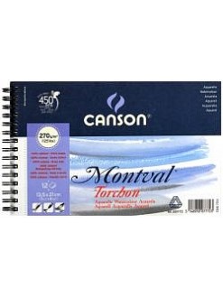 Canson Montval Torchon 13,5 x 21 cm, 12 listů, 270g/m, kroužková vazba