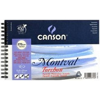 Canson Montval Torchon 13,5 x 21 cm, 12 listů, 270g/m, kroužková vazba