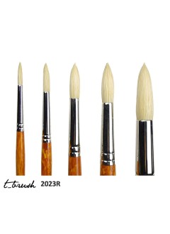 Štětec na olej - přírodní - prasečí štětiny - kulatý, 2