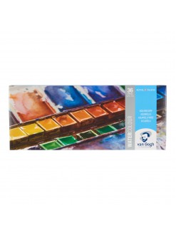 Van Gogh sada akvarelových barev, 36 pánviček v kovové krabičce