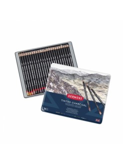 Derwent Tinted Charcoal - sada tónovaných uhlů, 24 ks