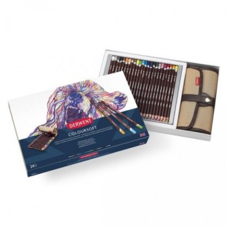 Derwent Coloursoft sada v plátěném pouzdru 24 ks