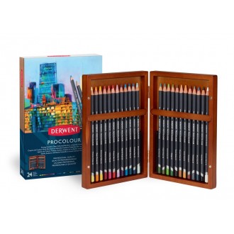 Derwent Procolour sada 24 ks v dřevěném boxu