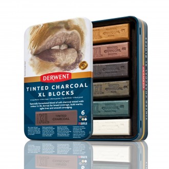 Derwent Tinted Charcoal XL Blocks 6ks (barevný uhel)