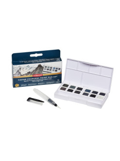 Derwent sada pánviček Tinted Charcoal Paint Pan Set - 12 ks