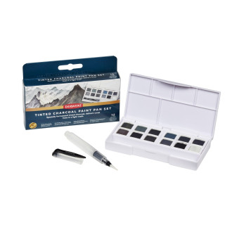 Derwent sada pánviček Tinted Charcoal Paint Pan Set - 12 ks