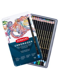 Sada akvarelových pastelek Derwent Chromaqua - 12 odstínů