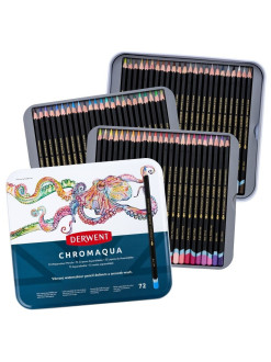 Sada akvarelových pastelek Derwent Chromaqua - 72 odstínů