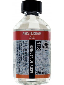AMSTERDAM Závěrečný lak pro olej a akryl - vysoce lesklý 250 ml