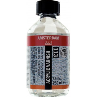 AMSTERDAM Závěrečný lak pro olej a akryl - vysoce lesklý 250 ml