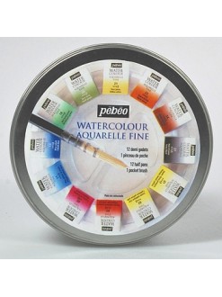 Pébéo watercolor kapesní kovová sada (12 ks) - kulatá
