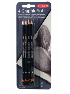 Derwent Graphic Soft - sada grafitových tužek 4 ks