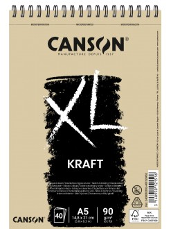 Canson XL Kraft skicák v kroužkové vazbě 90 g A4