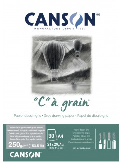 Canson C a grain skicák lepený A4 30 listů 250g/m2, 21x29,7cm šedý