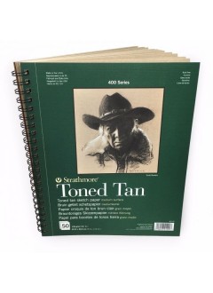 Strathmore Toned Tan skicák 22,8 x 30,5 cm, 50 listů, 118 g, kroužková vazba