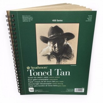 Strathmore Toned Tan skicák 22,9 x 30,5 cm, 50 listů, 118 g, kroužková vazba