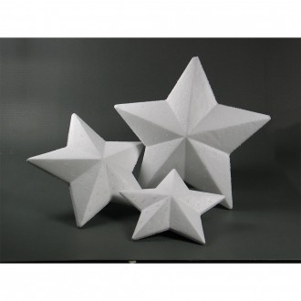 Polystyrenová hvězda 15 cm / 20 cm / 25 cm - ostré hrany, 15 cm