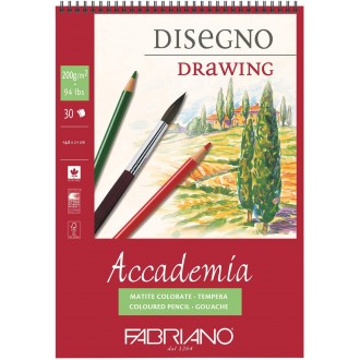 Skicák Fabriano Accademia 14,8x21cm, 200g/m2, 30 listů, kroužková vaba