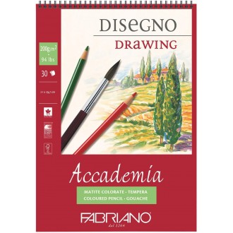 Skicák Fabriano Accademia 21x29,7 cm, 200g/m, 30 listů, kroužková vazba
