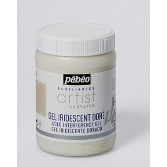 Pébéo Artist iridescentní gel pro akrylové barvy zlatý, 250 ml