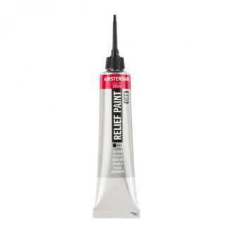 Amsterdam reliefní barva v tubě 20 ml, 800 Silver