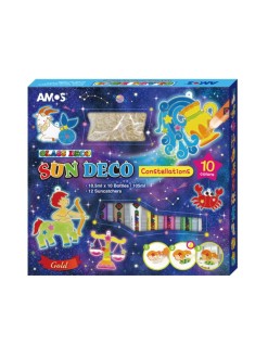 Glass Deco Barvy na sklo - 12 barev 10,5 ml + 12 sklíček Zvěrokruh