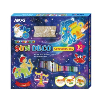 Glass Deco Barvy na sklo - 12 barev 10,5 ml + 12 sklíček Zvěrokruh