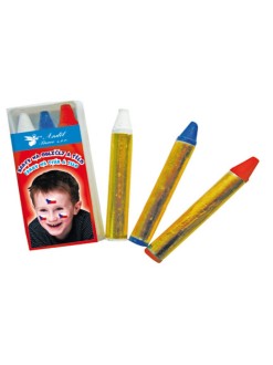 Tužky na obličej - 3 barev - bílá, červená, modrá