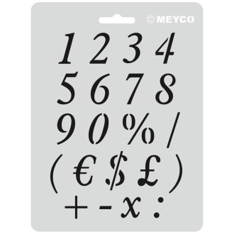 Meyco šablona čísla