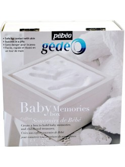 Gedeo sada BABY Memories - obtiskávací sada - krémová, dřevěná krabička