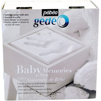 Gedeo sada BABY Memories - obtiskávací sada - krémová, dřevěná krabička