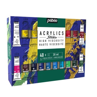 Studio Acrylic sada 40 x 20 ml + štětec