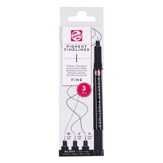 Technické fixy Talens Pigment Fineliner, sada 3 ks (005, 02, 04)