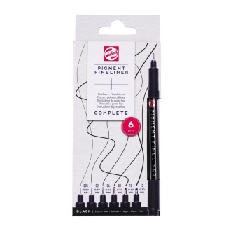 Technické fixy Talens Pigment Fineliner, sada 6ks (005, 02, 04, 08, 10, 12)