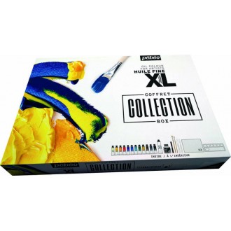 Sada olejových barev Pébéo Studio XL Collection Box 12x20 ml, 1x80ml, štětce, plátna na desce