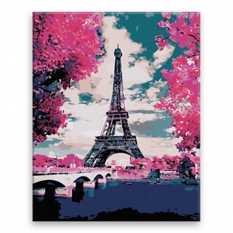 Malování podle čísel - Pohled na Eiffelovu věž - 40x50 cm