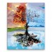 Malování podle čísel - Strom ve čtyřech ročních obdobích - 40x50 cm