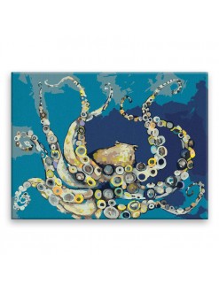 Malování podle čísel - Barevná chobotnice - 40x30 cm