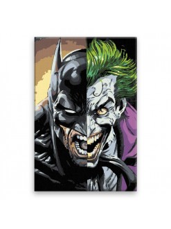 Malování podle čísel - Batman vs. Joker - 40x60 cm
