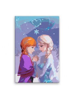Malování podle čísel - Elsa a Anna - 40x60 cm