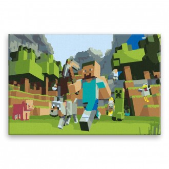 Malování podle čísel - Minecraft - 60x40 cm