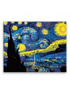 Malování podle čísel - Hvězdná noc Van Gogh - 40x50 cm