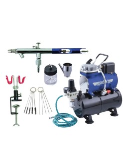 Airbrush sestava: pistole Adler 776B, kompresor, stojánek, kartáčky na čištění