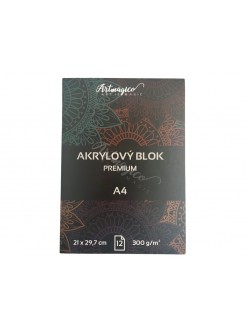 Artmagico Akrylový blok A4, 12 listů, 300 g/m2