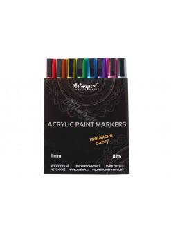 Artmagico - sada akrylových fixů- metalické odstíny 1mm, 8 ks