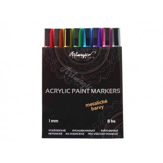Artmagico - sada akrylových fixů- metalické odstíny 1mm, 8 ks