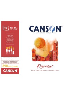 Skicák Canson Figueras, lepený, 10 listů, 18 x 24 cm