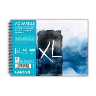 Canson XL Aquarelle akvarelový skicák, kroužková vazba (300 g/m², A5, 60 listů)