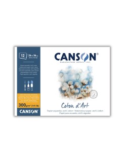 Canson Coton d’Art, 100% bavlna, za studena lisovaný, lepený, 26 x 36 cm