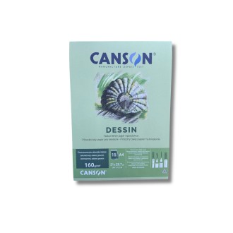 Canson studentský skicák A4 (21 x 29,7 cm) pro kresbu, 160 g, 15 listů, lepený